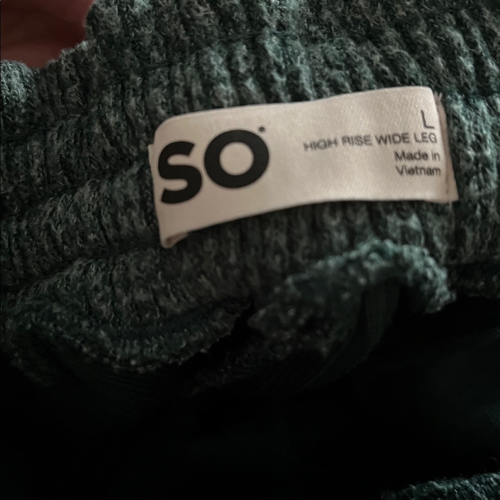 SO Green High Rise Wide Leg Lounge Pants - Picture 2 of 5